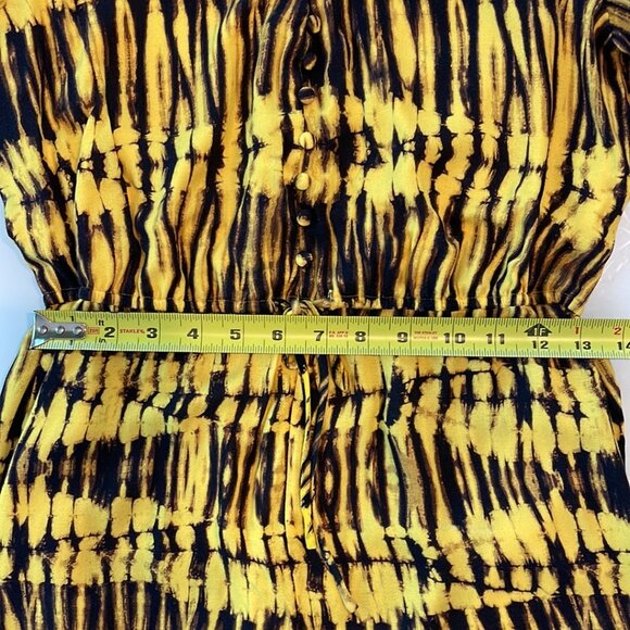 Alice + Olivia Winnie Button Front Roll Cuff Sun Drenched Romper Size 8 NWT - Picture 6 of 9